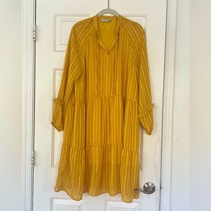 Long-sleeved yellow Ichi dress
